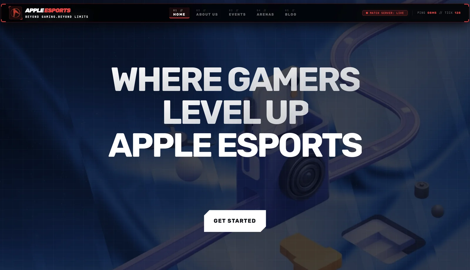 Screenshot of the Apple Esports website