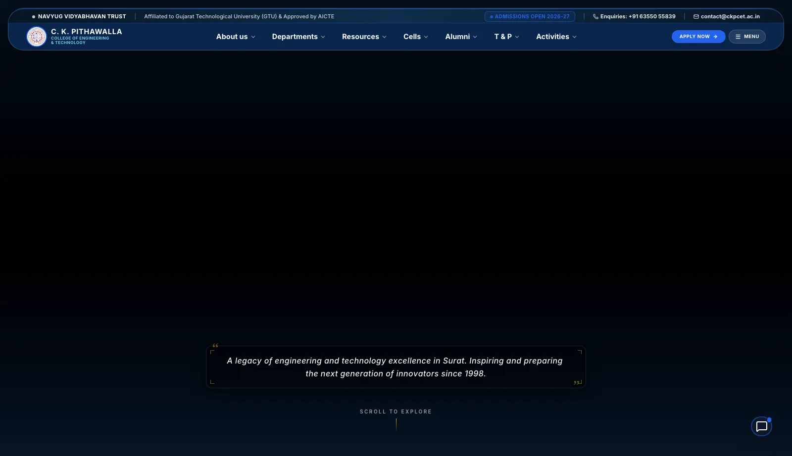 Screenshot of the C.K. Pithawalla Engineering website
