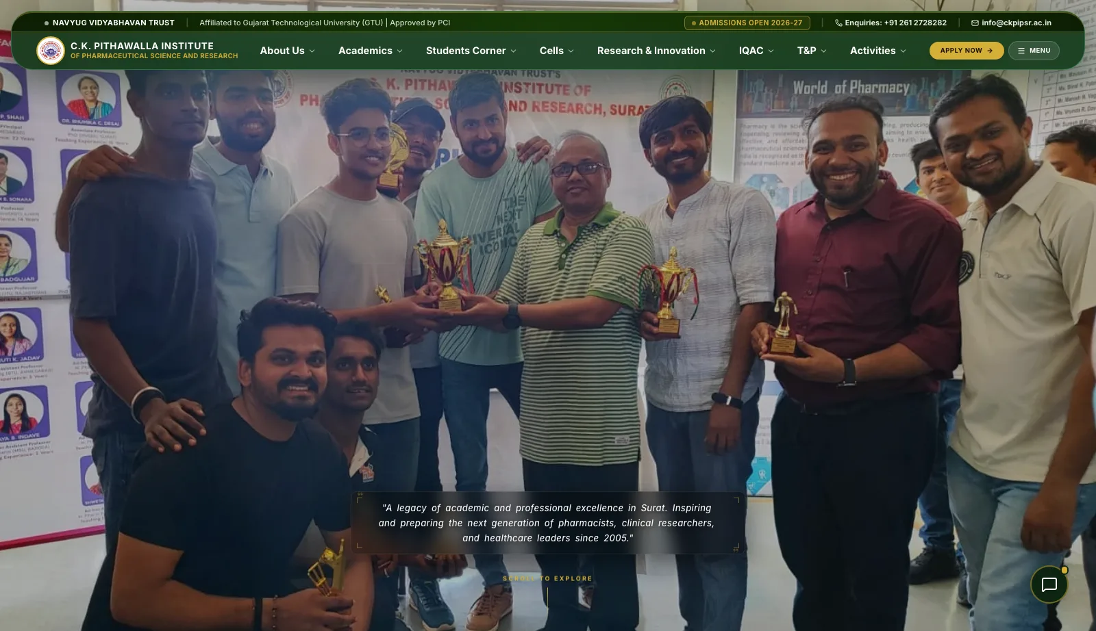 Screenshot of the C.K. Pithawalla Pharmacy website