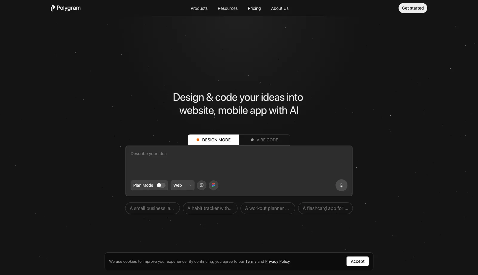Screenshot of the Polygram website